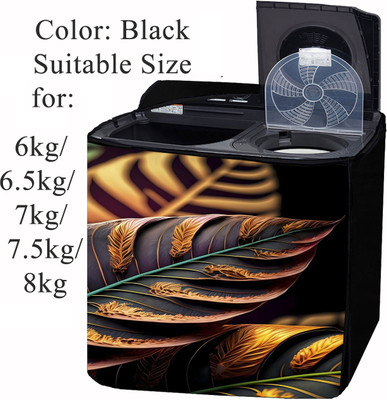 Declooms Semi-Automatic Washing Machine  Cover(Width: 84 cm, Black)