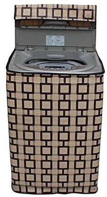 KingMatters Top Loading Washing Machine  Cover(Width: 65 cm, Beige, Black)