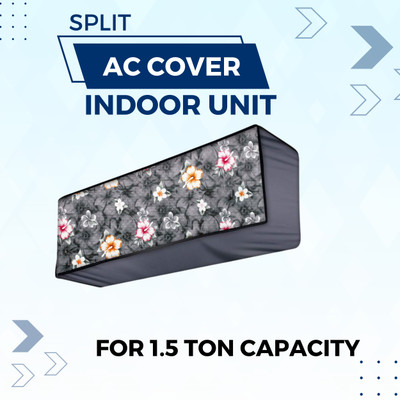 MW PRINTS Air Conditioner  Cover(Width: 33.02 cm, Grey Flower)