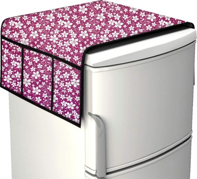 KB ENTERPRISES Refrigerator  Cover(Width: 57.9 cm, Pink, White)