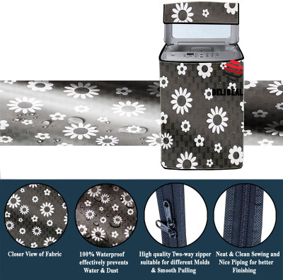 SAVEIT Top Loading Washing Machine  Cover(Width: 66 cm, Black, White)