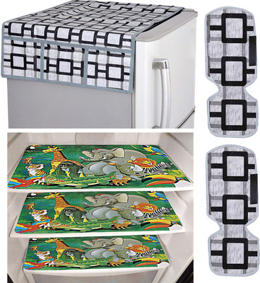 KUBER INDUSTRIES Refrigerator  Cover(Width: 56 cm, Grey)