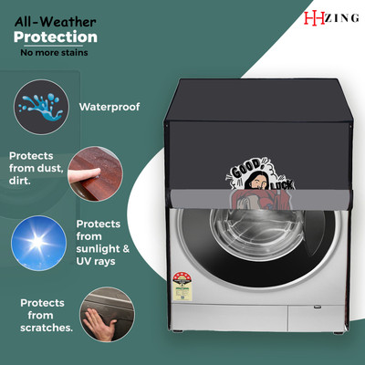 Hizing Front Loading Washing Machine  Cover(Width: 64 cm, Grey, Red)