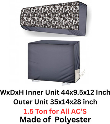 ODOTA Air Conditioner  Cover(Width: 111 cm, Grey Black White Flower)