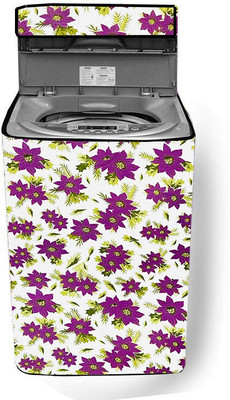JM Homefurnishings Top Loading Washing Machine  Cover(Width: 61 cm, Purple, White)