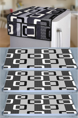 KANUSHI Refrigerator  Cover(Width: 91 cm, Black, White)