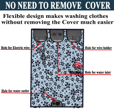 SAVEIT Front Loading Washing Machine  Cover(Width: 58 cm, Black, White)