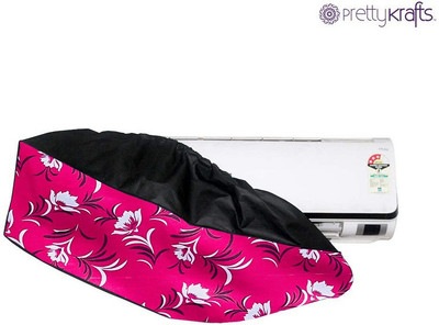 Delideal Air Conditioner  Cover(Width: 40 cm, White, Dark Pink)