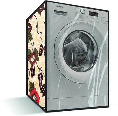 JM Homefurnishings Front Loading Washing Machine  Cover(Width: 63 cm, Red, Brown)