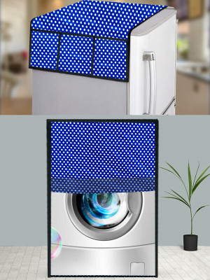 JM Homefurnishings Front Loading Washing Machine  Cover(Width: 58 cm, Blue, White)