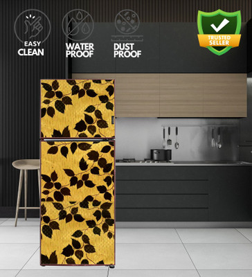 Crosia Craft Refrigerator  Cover(Width: 62.3 cm, Yellow)