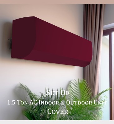 Declooms Air Conditioner  Cover(Width: 102 cm, Maroon)