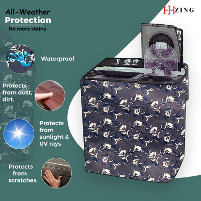 Hizing Top Loading Washing Machine  Cover(Width: 85 cm, Grey)