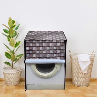 Glassiano Front Loading Washing Machine  Cover(Width: 66.04 cm, Brown, White)