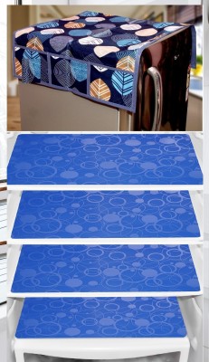 LooMantha Refrigerator  Cover(Width: 55 cm, Blue)