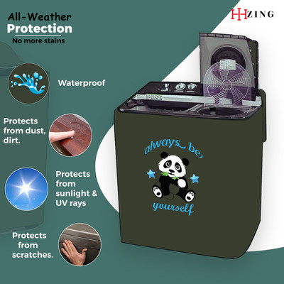 Hizing Semi-Automatic Washing Machine  Cover(Width: 90 cm, Green)