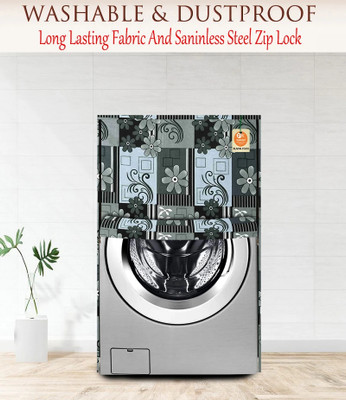 Kanushi Industries Front Loading Washing Machine  Cover(Width: 58 cm, Black, White)
