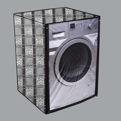 Housz Nation Front Loading Washing Machine  Cover(Width: 64 cm, Black, Grey)