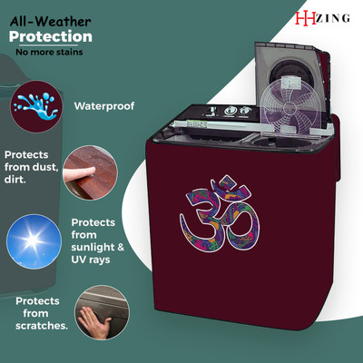 Hizing Semi-Automatic Washing Machine  Cover(Width: 72 cm, Maroon, Pink)