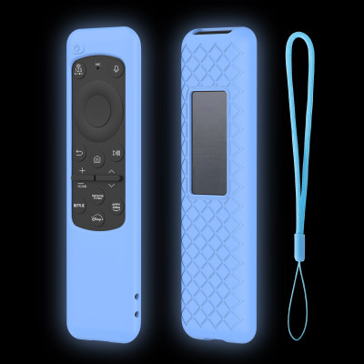 iSay Remote  Cover(Width: 4 cm, Silicone cover for Samsung Frame TV Solar Panel Remote control - Luminous Blue)