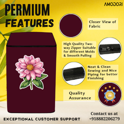Amodori Top Loading Washing Machine  Cover(Width: 61 cm, Maroon, Multicolor)