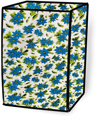 JM Homefurnishings Front Loading Washing Machine  Cover(Width: 62 cm, White, Blue)