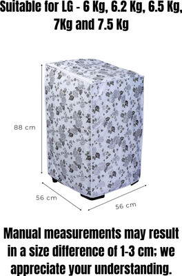 KingMatters Top Loading Washing Machine  Cover(Width: 56 cm, HalfWhite&Grey)