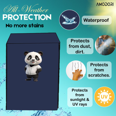 Amodori Front Loading Washing Machine  Cover(Width: 61 cm, Blue, Pink)