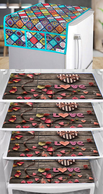 Crosmo Refrigerator  Cover(Width: 99 cm, Brown)