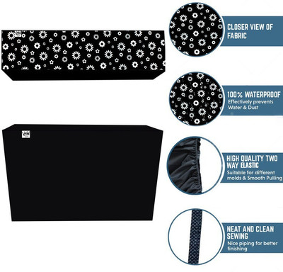 KingMatters Air Conditioner  Cover(Width: 112 cm, Black, White)