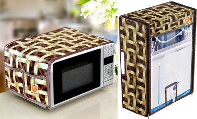 Kanushi Industries Microwave Oven  Cover(Width: 86 cm, Brown, White)