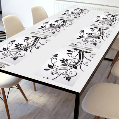 GRISHA Rectangular Pack of 6 Table Placemat(White, PVC)