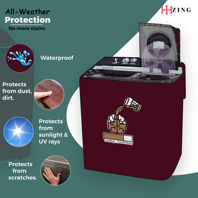 Hizing Semi-Automatic Washing Machine  Cover(Width: 76 cm, Maroon, Brown)