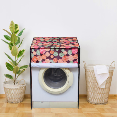 Glassiano Front Loading Washing Machine  Cover(Width: 60.96 cm, Red, Maroon)