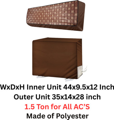 ASHTAAPAD Air Conditioner  Cover(Width: 111 cm, Brown Checkered)