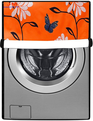 JM Homefurnishings Front Loading Washing Machine  Cover(Width: 66 cm, Orange, White)