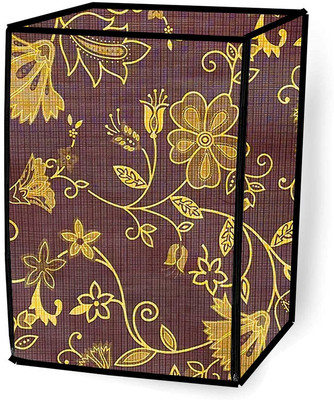 JM Homefurnishings Front Loading Washing Machine  Cover(Width: 64 cm, Dark Brown, Gold)