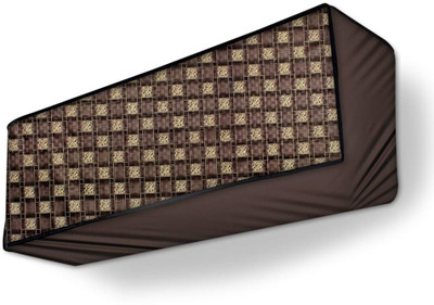 MW PRINTS Air Conditioner  Cover(Width: 33.02 cm, Split Indoor AC Cover Unit for 2 Ton, Brown Check)