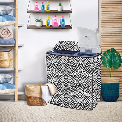 HomeStore-YEP Semi-Automatic Washing Machine  Cover(Width: 48.26 cm, ZebraPrint)