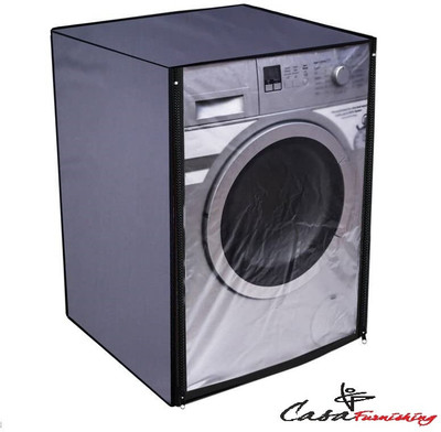 CASA FURNISHING Front Loading Washing Machine  Cover(Width: 66 cm, Grey)