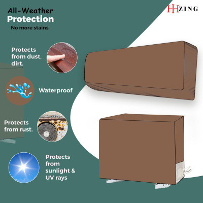 Hizing Air Conditioner  Cover(Width: 115 cm, Beige)
