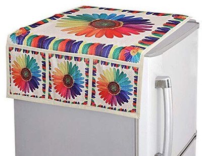 KUBER INDUSTRIES Refrigerator  Cover(Width: 98 cm, Cream)
