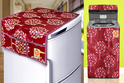 KANUSHI Top Loading Washing Machine  Cover(Width: 55 cm, Maroon)