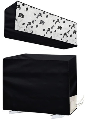 Star Weaves Air Conditioner  Cover(Width: 106 cm, Black & Silver)