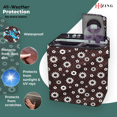 Hizing Semi-Automatic Washing Machine  Cover(Width: 91 cm, Black)