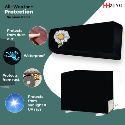 Hizing Semi-Automatic Washing Machine  Cover(Width: 90 cm, Black, Yellow)