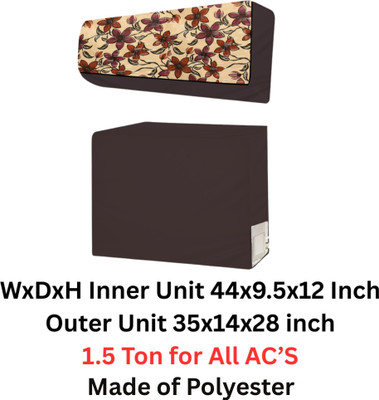 Triupati matter Air Conditioner  Cover(Width: 111 cm, Brown::Cream)