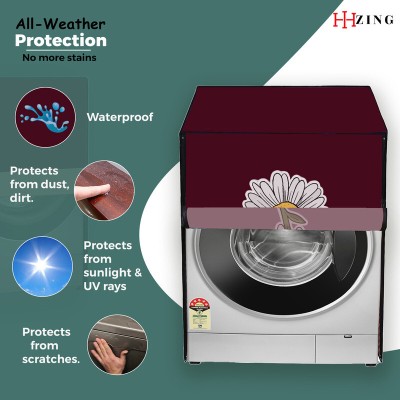 Hizing Front Loading Washing Machine  Cover(Width: 61 cm, Maroon, Yellow)