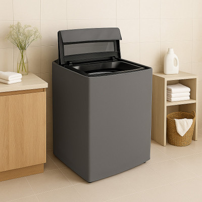 Home Blossoms Top Loading Washing Machine  Cover(Width: 59 cm, GREY TOP LOADING WASHING MACHINE COVER)