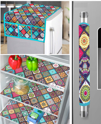 Crosmo Refrigerator  Cover(Width: 64 cm, Multicolor)